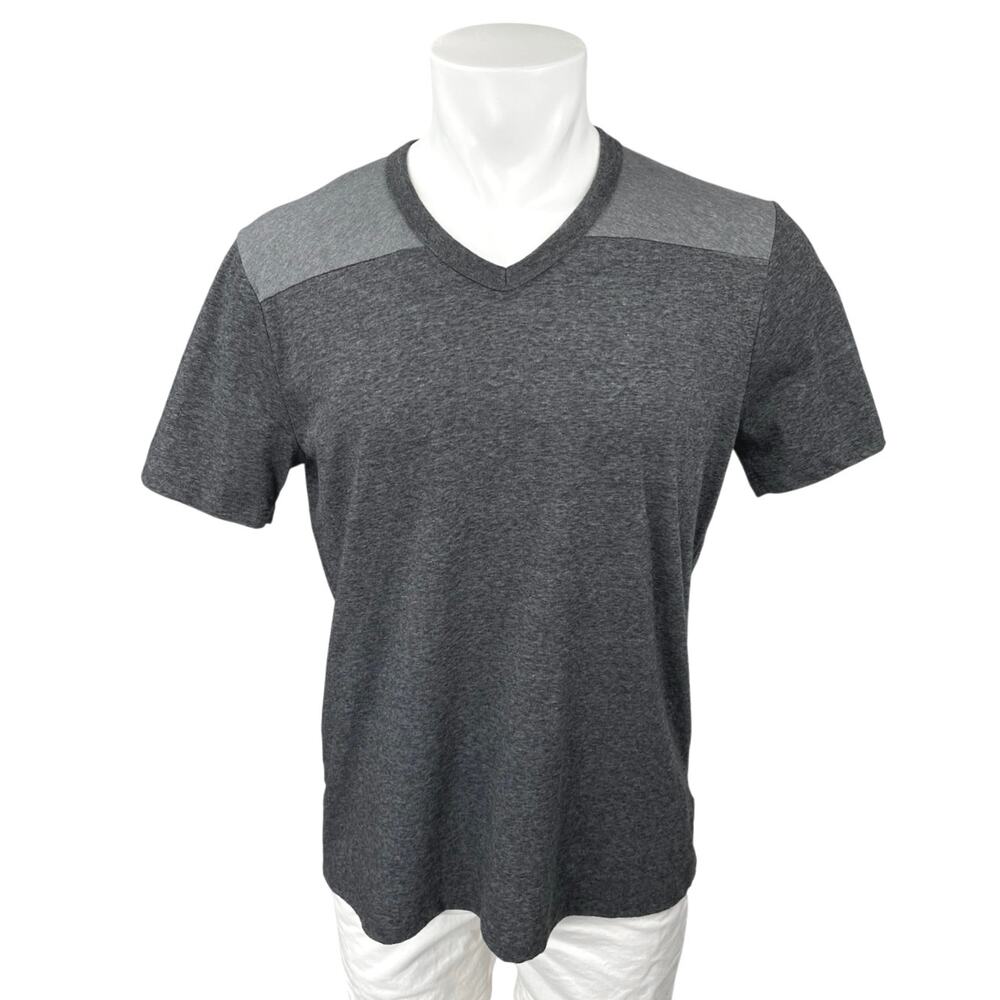 Joe's Men's Gray Colorblock Heather Short Sleeve V Neck T Shirt Tee Top Size L